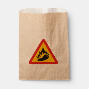 Bolsa De Papel Signo de peligro de pimienta caliente