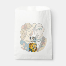 Bolsa De Papel Silhouette artística Destino Boda de Arte Moderno