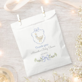 Bolsa De Papel Silly Goose Blue Escudo Bebé ducha Gracias