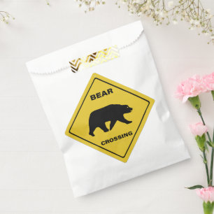 Bolsa De Papel silueta de oso en la señal de cruce de osos de Sli