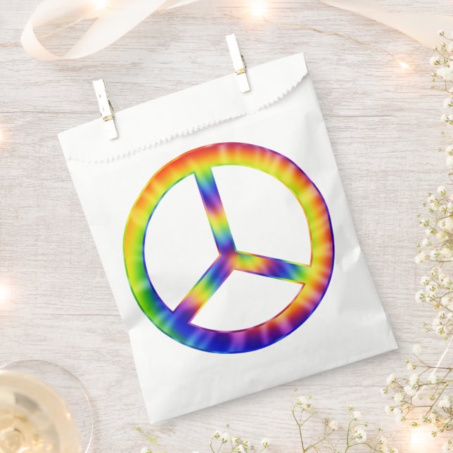 Bolsa De Papel Símbolo de Paz Tie Dye (Cortado)