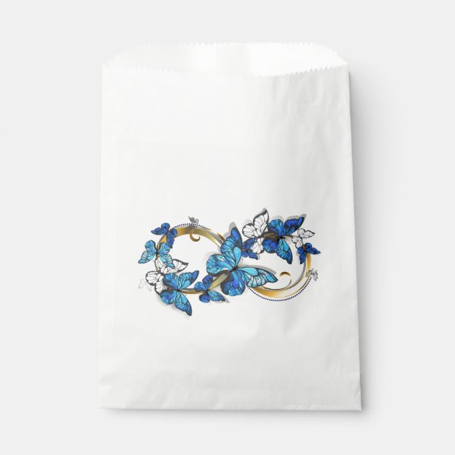 Bolsa De Papel Símbolo infinito de mariposas Morpho azules (Anverso)