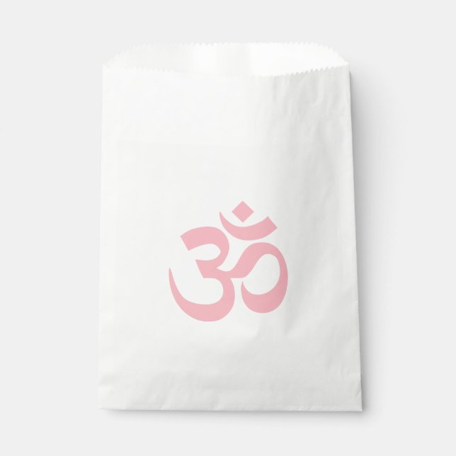 Bolsa De Papel Símbolo Om rosa claro (Anverso)