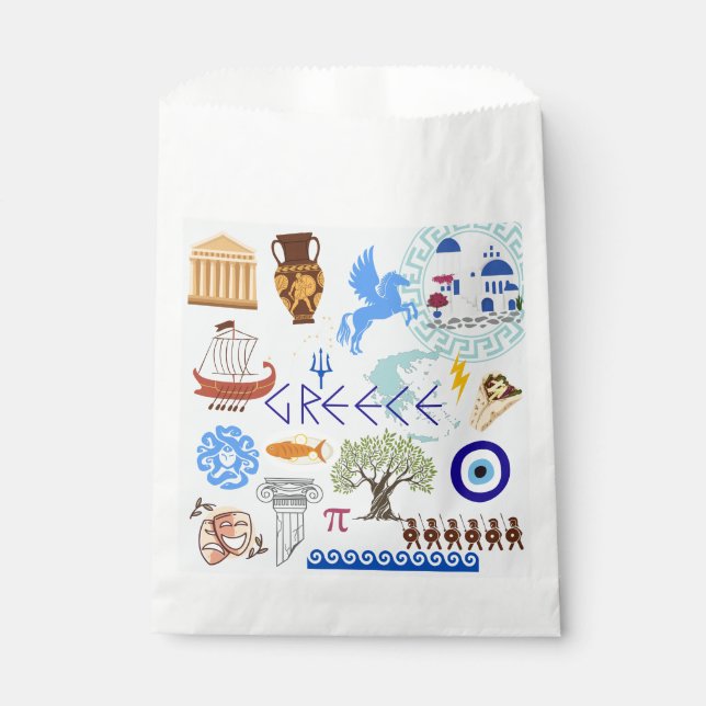Bolsa De Papel Símbolos de Grecia para los amantes de los viajes (Anverso)