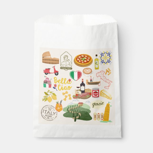 Bolsa De Papel Símbolos de Italia para los amantes de los viajes (Anverso)