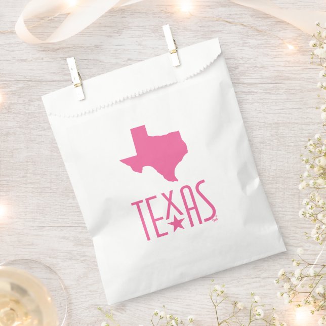 Bolsa De Papel Símbolos de Texas, estado de Texas, rosa (Cortado)