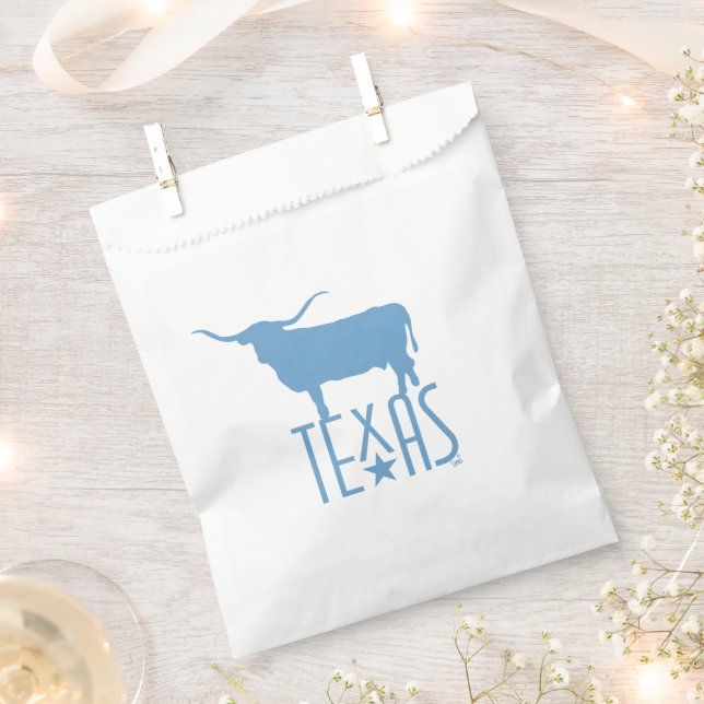 Bolsa De Papel Símbolos de Texas, Longhorn, azul (Cortado)