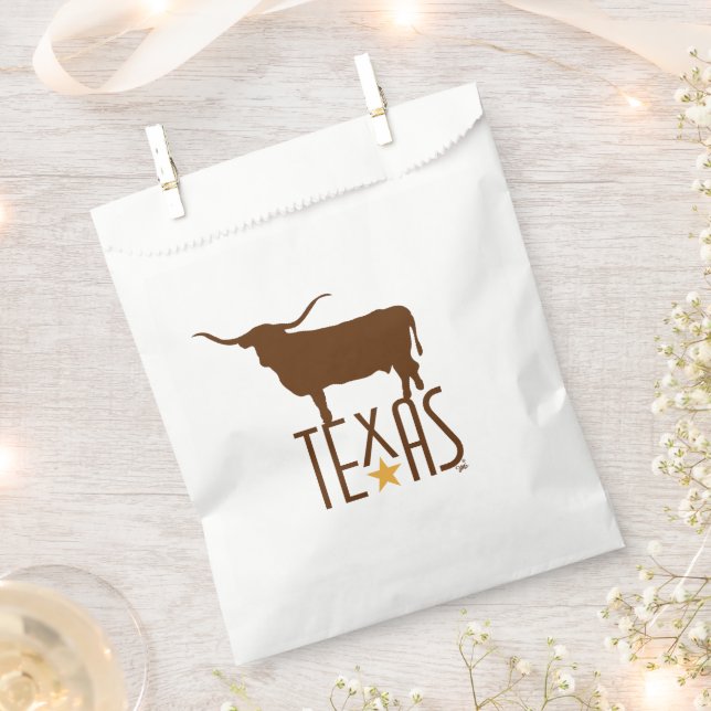 Bolsa De Papel Símbolos de Texas, Longhorn, café (Cortado)