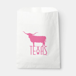 Bolsa De Papel Símbolos de Texas, Longhorn, rosa