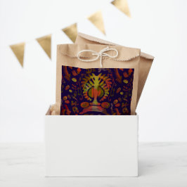 Bolsa De Papel Simetría oriental psicodélica Resumen Arte