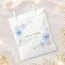 Simple acuarela Snowflakes Winter Baby Shower