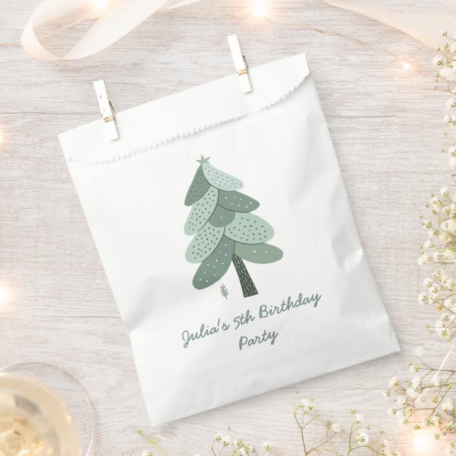 Bolsa De Papel Simple árbol de Navidad Cumpleaños (Cortado)