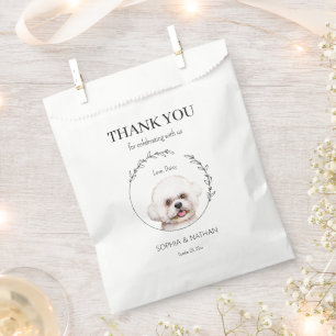 Bolsa De Papel Simple Bichon Frise Boda Gracias Bag