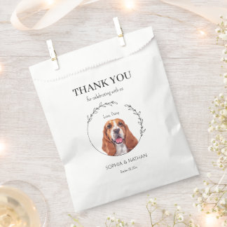 Bolsa De Papel Simple Boda de Basset Hound Gracias Por Favorecer 