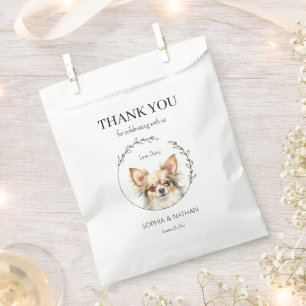 Bolsa De Papel Simple Boda de perro de Chihuahua Gracias Por Favo