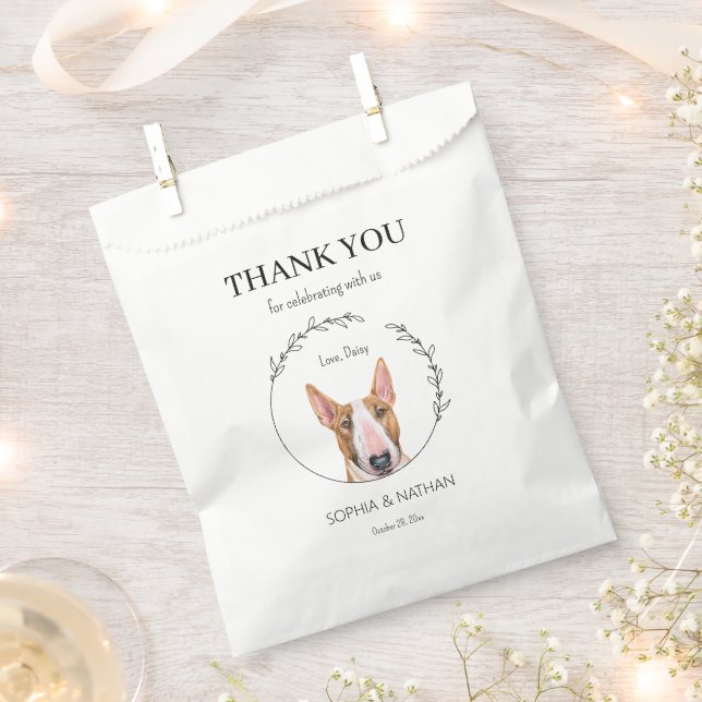 Bolsa De Papel Simple Boda de Perro de Toro Terrie Gracias Bag (Cortado)