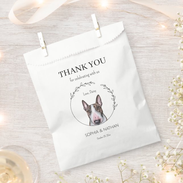 Bolsa De Papel Simple Boda de Perro de Toro Terrie Gracias Bag (Cortado)