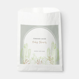 Bolsa De Papel Simple Boho Cactus Line Art Arch Baby Shower