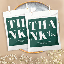 Bolsa De Papel Simple Emerald Green Bold Moda Gracias Boda