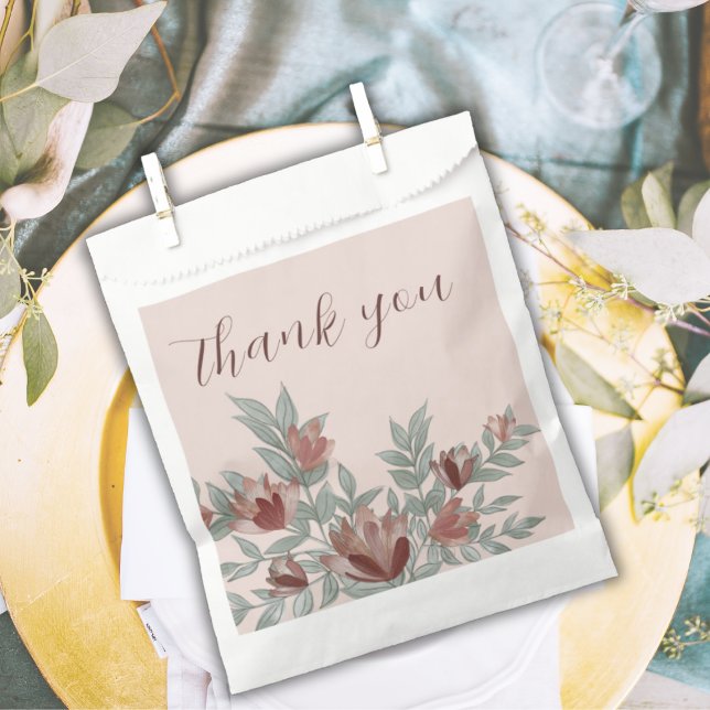 Bolsa De Papel Simple Foliage Terracotta Wedding Favor (Subido por el creador)