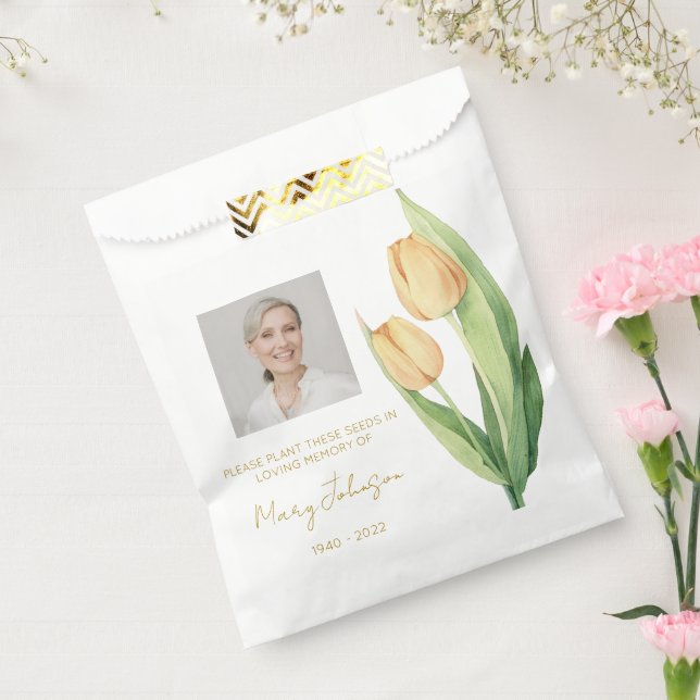 Bolsa De Papel Simple Foto de Tulipán Semilla Funeral (Sellado)
