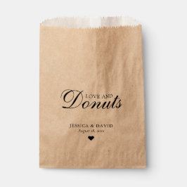 Bolsa De Papel Simple Kraft Paper Love and Donuts Boda