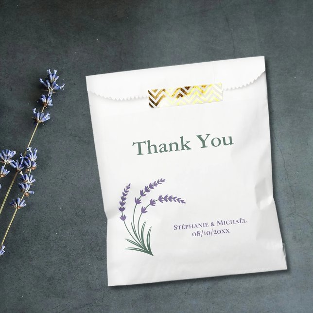 Bolsa De Papel Simple Lavender Wedding (Simple Lavender Wedding Favor Bag)