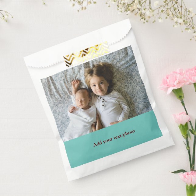 Bolsa De Papel simple mínima AÑADIR TUS NAVIDADES DE TEXTO DE FOT (Sellado)