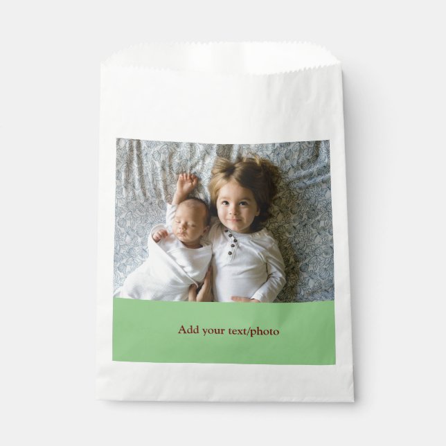 Bolsa De Papel simple mínima AÑADIR TUS NAVIDADES DE TEXTO DE FOT (Anverso)