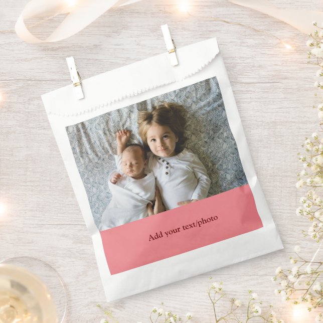 Bolsa De Papel simple mínima AÑADIR TUS NAVIDADES DE TEXTO DE FOT (Cortado)