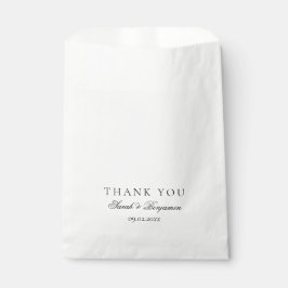 Bolsa De Papel Simple Mínima Boda Elegante Blanco y Negro