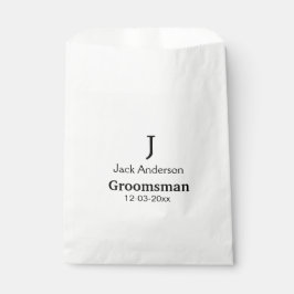 Bolsa De Papel SIMPLE MINIMAL añada tu nombre personalizado groom