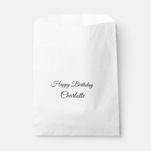 Bolsa De Papel SIMPLE MÍNIMO.CUTIE AGREGAR NOMBRE BEBÉ feliz cump