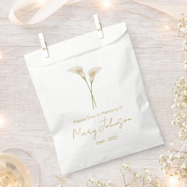 Bolsa De Papel Simple paquete de semillas de cala Funeral  (Cortado)