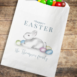 Bolsa De Papel Simple Pastel Happy Easter Bunny Typography