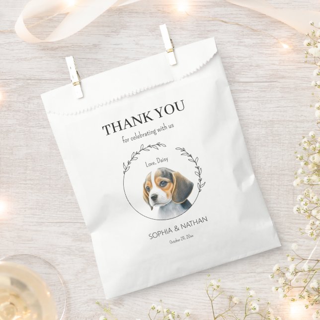 Bolsa De Papel Simple Perro Beagle Boda Gracias Bag (Cortado)