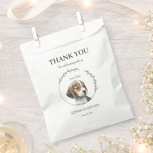 Bolsa De Papel Simple Perro Beagle Boda Gracias Bag (Cortado)