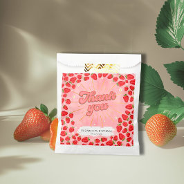 Bolsa De Papel Simple PInk Gracias Fiesta de fresa rojo Floral