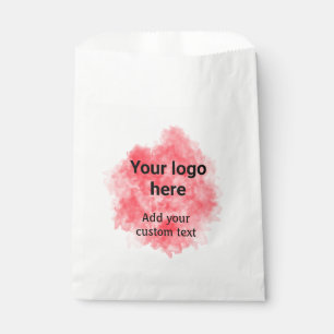 Bolsa De Papel Simple rojo acuarela agregue su logotipo texto per