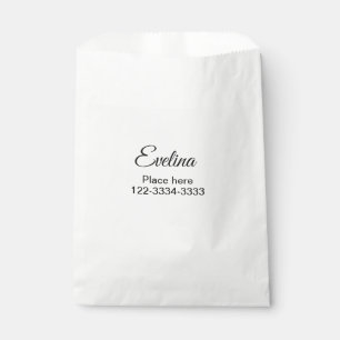 Bolsa De Papel Simple texto mínimo añadir nombre lugar ciudad tel