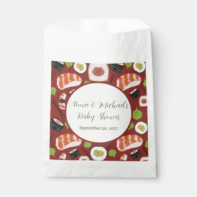 Bolsa De Papel Síndrome de Sushi Baby Shower neutral (Anverso)