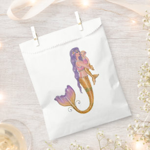 Bolsa De Papel Sirena con arte para bebés por Renee Lavoie