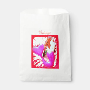 Bolsa De Papel sirena corazón-atada rojo Thunder_Cove