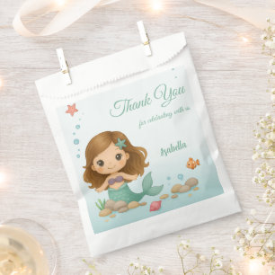 Bolsa De Papel Sirena pequeña simple y linda