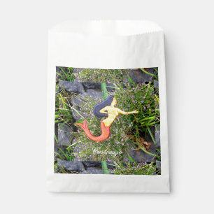 Bolsa De Papel sirena rojo-atada del sirena
