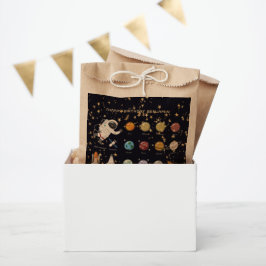 Bolsa De Papel Sistema solar astronauta Monograma Purpurina de te