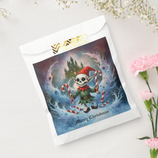 Bolsa De Papel Skeleton Christmas Elf – Creepy Cute Dark Holiday  (Sellado)