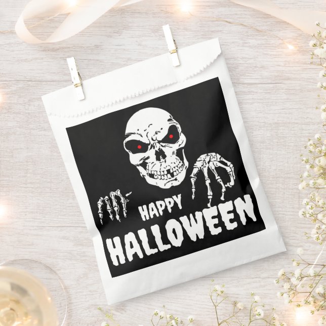 Bolsa De Papel Skeleton Halloween (Cortado)