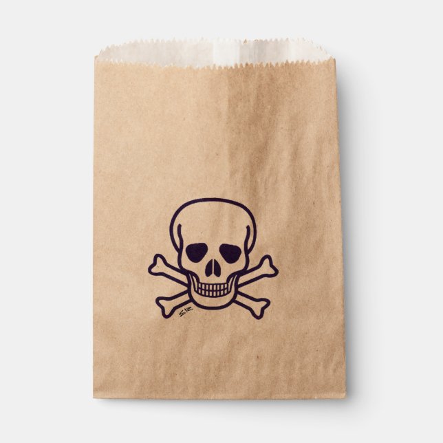 Bolsa De Papel Skull n Bones kraft favor bags (Anverso)