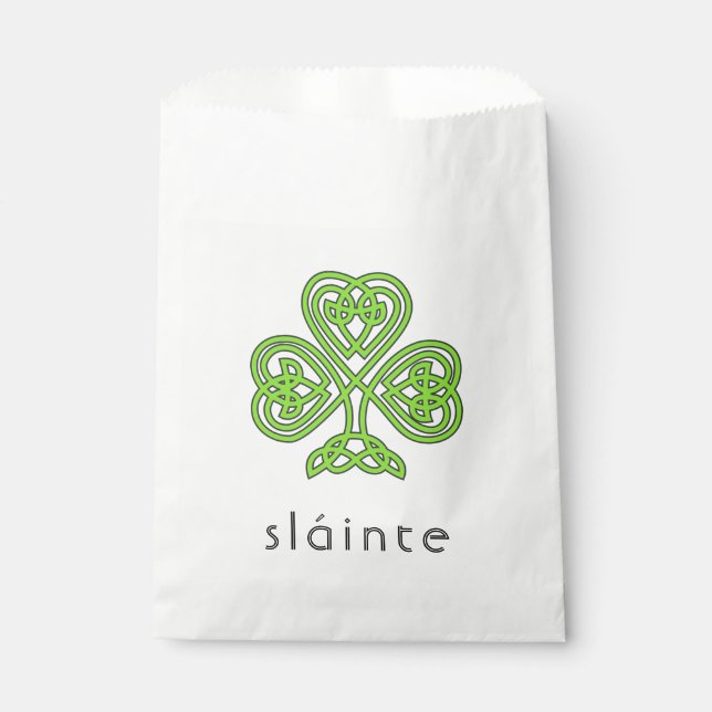 Bolsa De Papel Slainte Celtic Shamrock Green St. (Anverso)